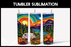 6 3D Summer Landscape Tumbler Sublimation I Paper Quilling Product Image 4