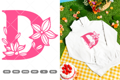 Floral Alphabet SVG &amp; Clipart Product Image 1