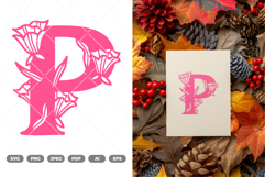 Floral Alphabet SVG &amp; Clipart Product Image 1