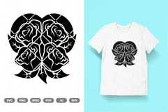 Heart and Roses SVG &amp; Clipart Product Image 1