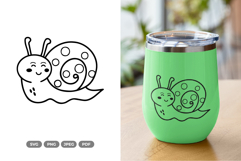 Kawaii Snail SVG &amp; Clipart - Spring Cut File Product Image 1