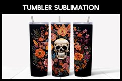 3D Skulls with Flowers Tumbler Sublimation |3D Halloween Product Image 5