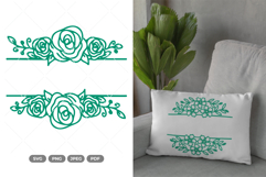 Floral Split Border SVG &amp; Clipart Product Image 1