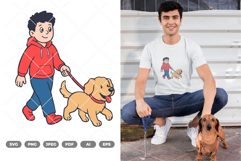 Man and Dog SVG &amp; Clipart Product Image 1