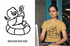 Workaholic Duck SVG &amp; Clipart Product Image 1