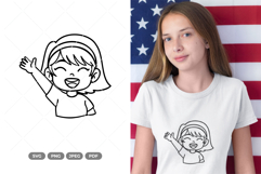 Girl Cartoon Doodle SVG &amp; Clipart Product Image 1