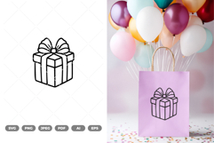 Gift Box Doodle SVG &amp; Clipart Product Image 1