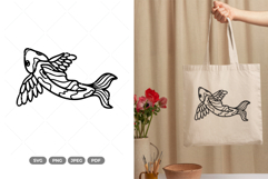 Winged Koi SVG &amp; Clipart Product Image 1