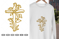 Floral Cross SVG &amp; Clipart Product Image 1