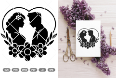 Wedding Couple Silhouette SVG &amp; Clipart Product Image 1