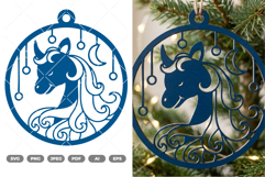 Unicorn Ornament SVG &amp; Clipart Product Image 1