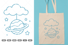 Planets And Cloud SVG &amp; Clipart Product Image 1
