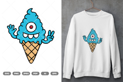 Ice Cream Monster Colored SVG &amp; Clipart Product Image 1
