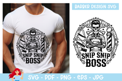 Snip snip boss only SVG, Barber inspired SVG, Skeleton Product Image 1
