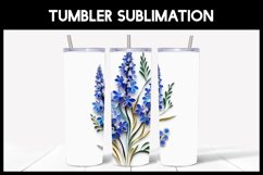 6 3D Larkspurs Flowers Tumbler Sublimation | Paper Quilling Product Image 2