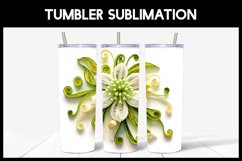 6 3D Kiwi Flowers Tumbler Sublimation | Paper Quilling Product Image 5