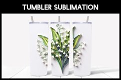 6 3D Lilly of the Valley Tumbler Sublimation | Paper Cut Product Image 5