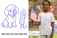 Fourth July Dog Doodle SVG &amp; Clipart Product Image 1