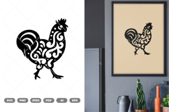 Floral Chicken SVG &amp; Clipart Product Image 1