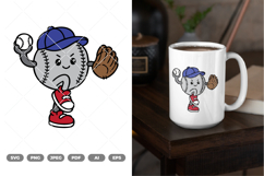 Baseball Mascot Colored SVG &amp; Clipart Product Image 1