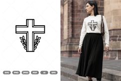 Flower Cross SVG &amp; Clipart Product Image 1