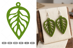Leaf Earring SVG &amp; Clipart Product Image 1
