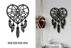 Heart Dream Catcher SVG &amp; Clipart Product Image 1