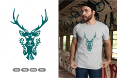 Majestic Deer Silhouette SVG &amp; Clipart Product Image 1