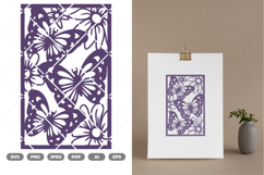 Butterflies And Flowers Ornament SVG &amp; Clipart Product Image 1