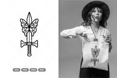 Butterfly and Dagger SVG &amp; Clipart Product Image 1