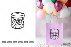 Gift Box Doodle SVG &amp; Clipart Product Image 1