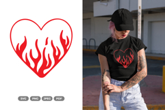 Heart of Flame SVG &amp; Clipart Product Image 1