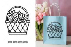 Flower Basket SVG &amp; Clipart Product Image 1
