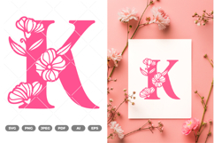 Floral Alphabet SVG &amp; Clipart Product Image 1