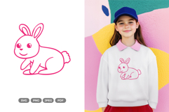 Kawaii Rabbit SVG &amp; Clipart - Farm Animal Cut File Product Image 1
