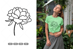 Peony Doodle SVG &amp; Clipart Product Image 1