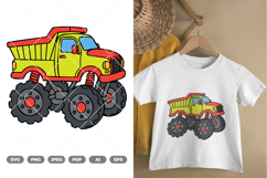 Monster Truck Colored SVG &amp; Clipart Product Image 1