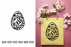 Blooming Easter Egg SVG &amp; Clipart Product Image 1