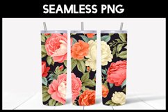 6 Seamless Peonies Flowers Tumbler Sublimation Product Image 6