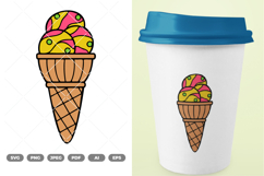 Ice Cream Colored SVG &amp; Clipart Product Image 1