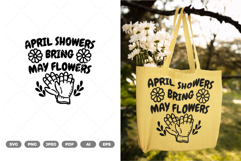 April Showers Bring May Flowers SVG &amp; Clipart Product Image 1
