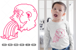 Rainbow Vomit Monkey SVG &amp; Clipart Product Image 1