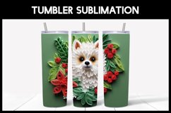 6 3D Christmas Pomeranian Tumbler Sublimation | 3D Tumbler Product Image 6