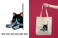 Peeking Cat Colored SVG &amp; Clipart Product Image 1