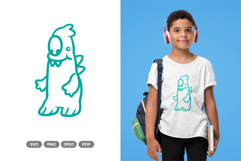 Kawaii Monster Doodle SVG &amp; Clipart Product Image 1