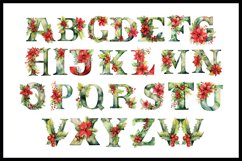 Christmas Floral Alphabet Sublimation I ABC PNG Product Image 3