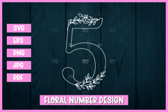 Floral Numbers 0-9 SVG Outline Design Product Image 6