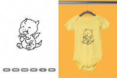 Baby Dragon Doodle SVG &amp; Clipart Product Image 1