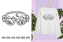 Ski Goggles with Mountain SVG &amp; Clipart Product Image 1
