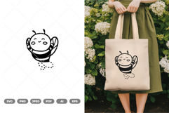 Kawaii Bee SVG &amp; Clipart Product Image 1